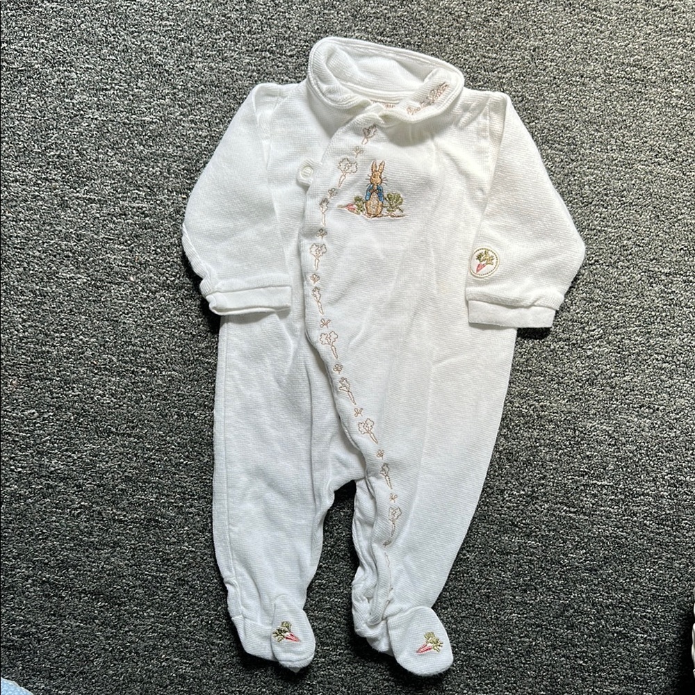 White Footed One Piece with Embroidered Detail